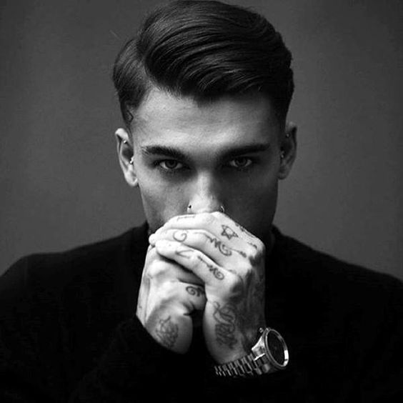 Classic side part hairstyle